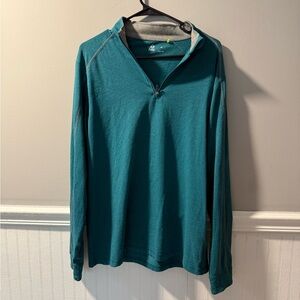 Tasc Shirt Medium Men’s Performance Carrollton Lightweight 1/4 Zip Teal